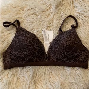 NWT Brown Lace Intimissimi Triangle bra wireless